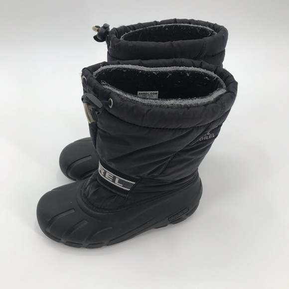 Sorel black pull-on logo boys winter boots - Picture 4 of 9